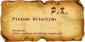 Pittner Krisztián névjegykártya